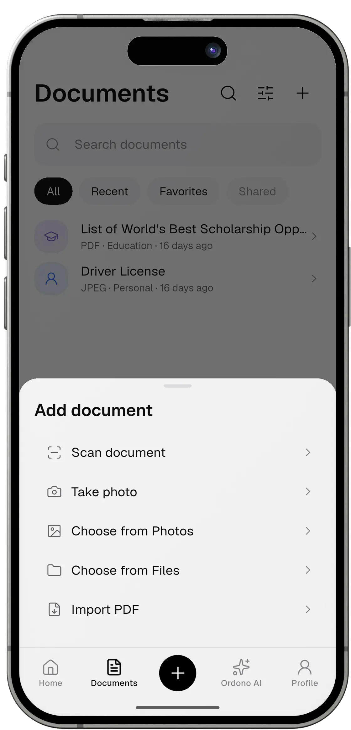Scan or upload